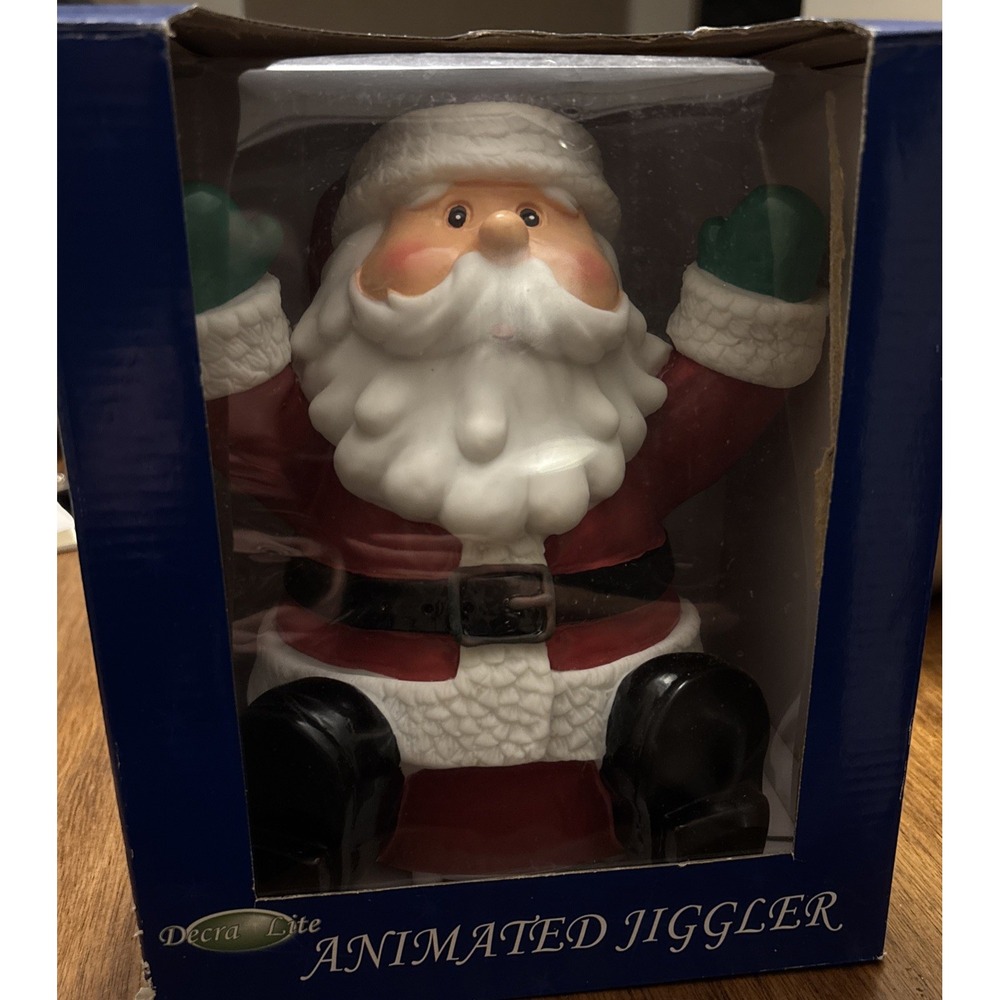 Animated Jiggler Santa Claus Rubber New In Box By Decra Lite Giggle Jiggle